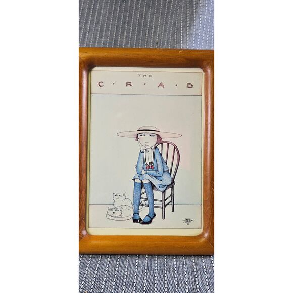 MARY ENGELBREIT 1980 THE CRAB POSTER PRINT 4x6 Framed - Picture 3 of 6